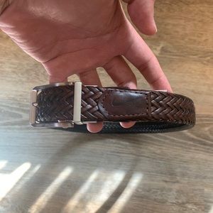 Nike Golf Leather Belt -brown woven braided -sz 34